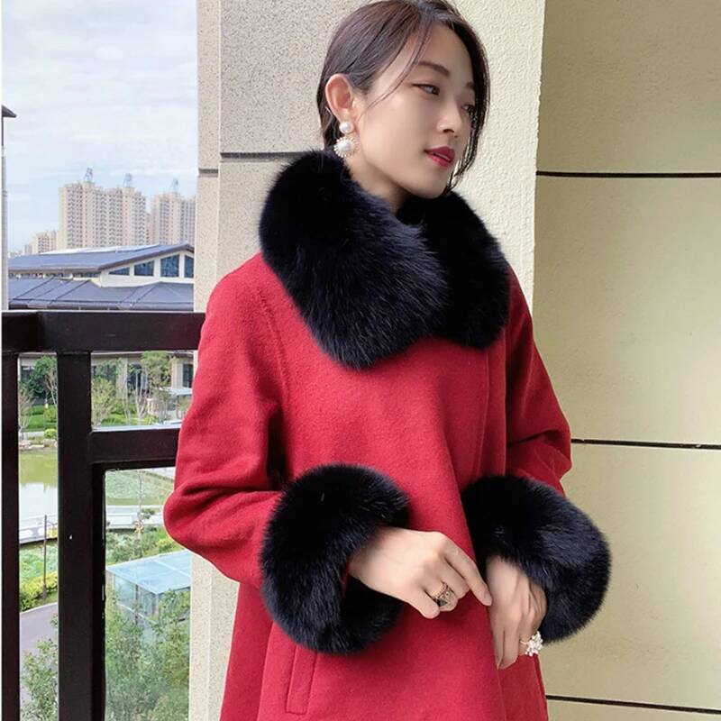 100% Real Fox Fur Collar Winte - огляд і ціна Winter Clothing Pk