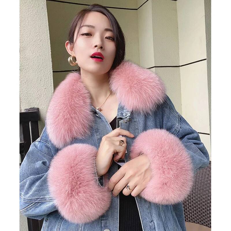 100% Real Fox Fur Collar Winte - огляд і ціна Winter Clothing Pk