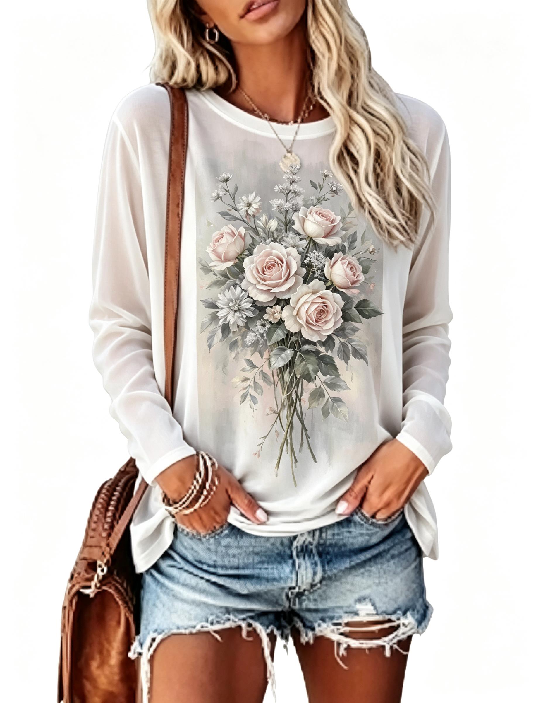 Women Long Sleeve T‑Shirt Vint - огляд і ціна Winter Clothing For Women